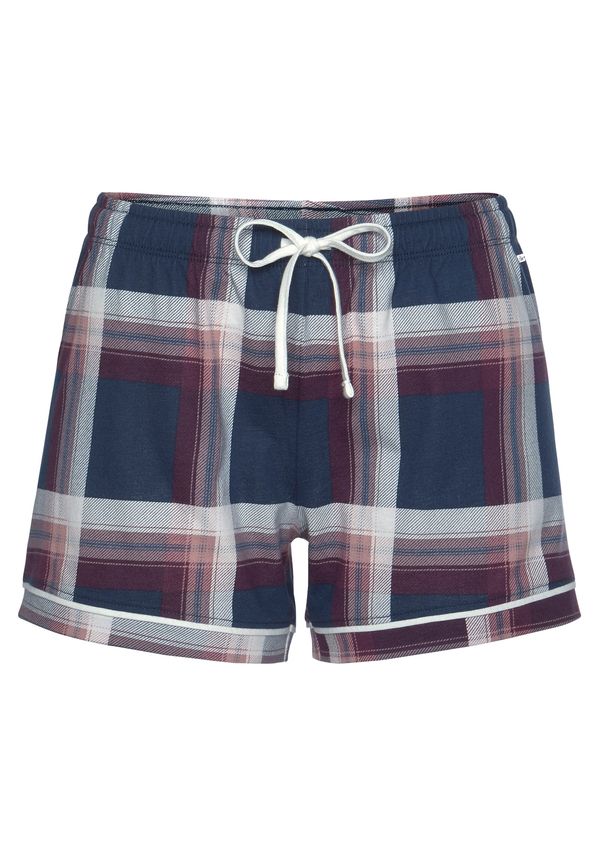 s.Oliver s.Oliver Панталон пижама  нощно синьо / бургундово червено / мръсно бяло