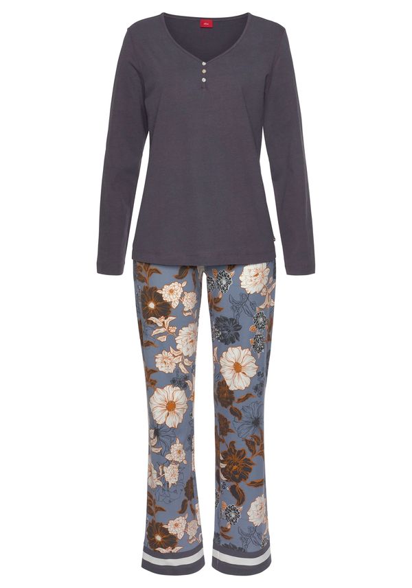 s.Oliver s.Oliver Пижама  кремаво / опушено синьо / тъмносиньо / оранжево