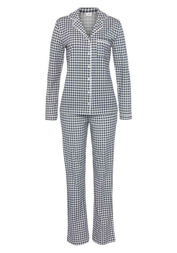 s.Oliver s.Oliver Пижама  нейви синьо / бяло