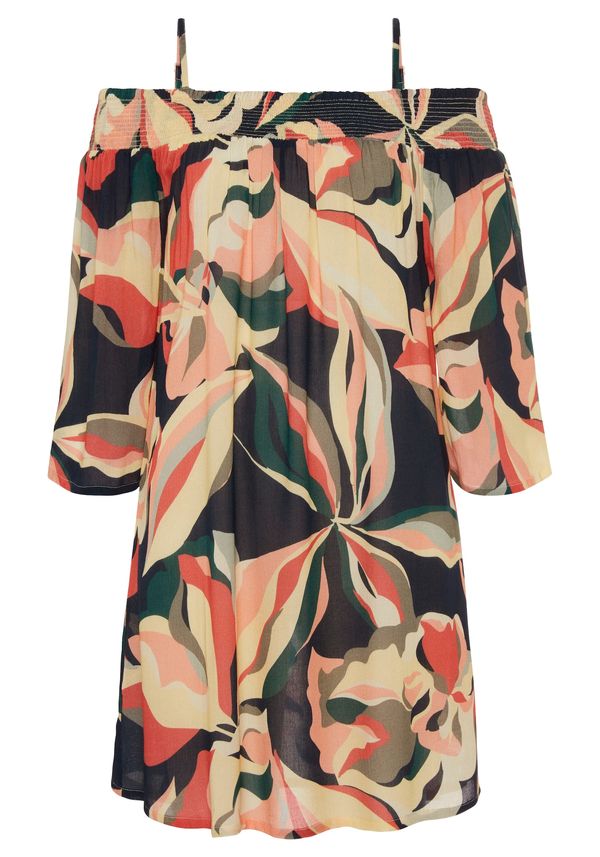 s.Oliver s.Oliver Плажна рокля 'Crash Dali'  светложълто / тъмнозелено / пъпеш / черно