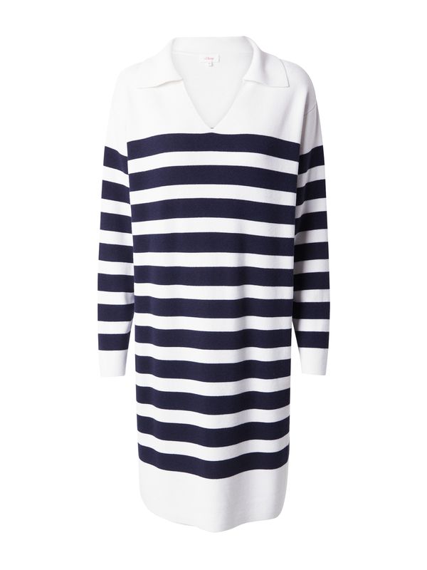 s.Oliver s.Oliver Плетена рокля  нощно синьо / бяло