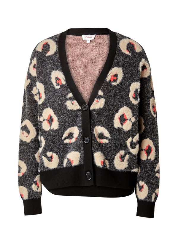 s.Oliver s.Oliver Плетена жилетка  бежово / сив меланж / червено / черно