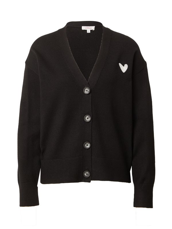 s.Oliver s.Oliver Плетена жилетка  черно / бяло