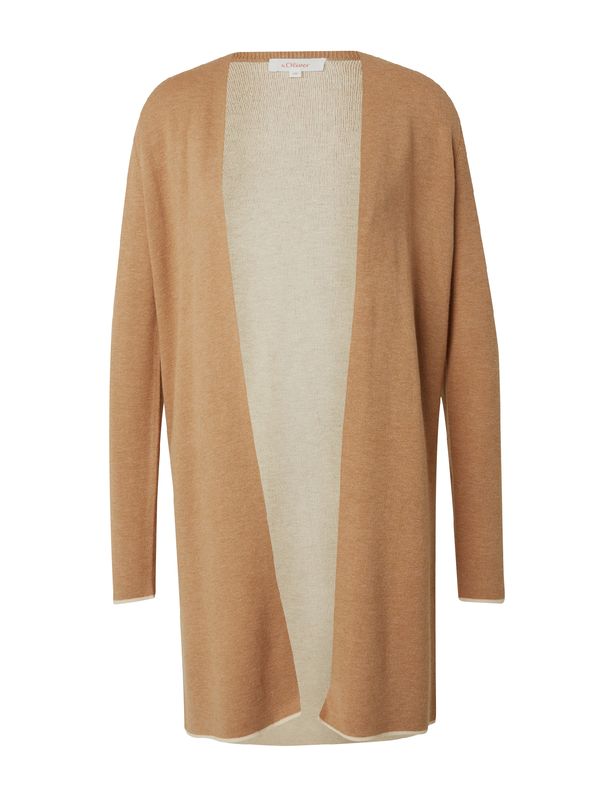 s.Oliver s.Oliver Плетена жилетка  кремаво / светлокафяво