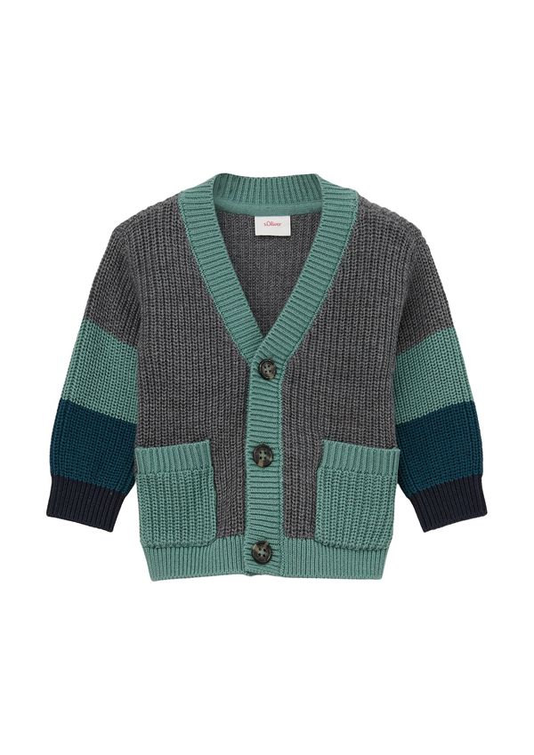 s.Oliver s.Oliver Плетена жилетка  тъмносиво / зелено / тъмнозелено