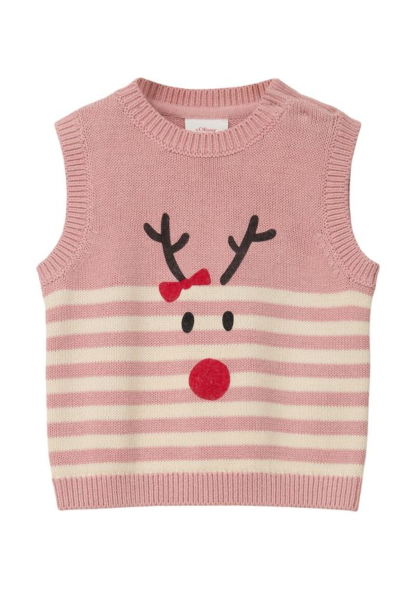 s.Oliver s.Oliver Пуловер  екрю / пепел от рози / червено / черно