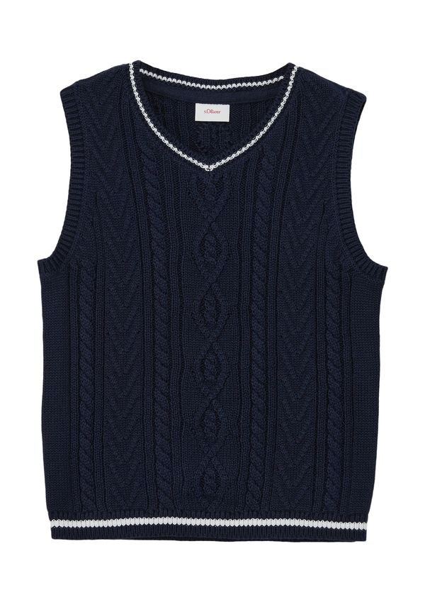 s.Oliver s.Oliver Пуловер  нейви синьо / бяло