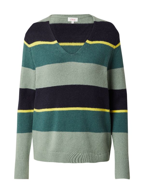 s.Oliver s.Oliver Пуловер  нощно синьо / светложълто / смарагдово зелено / пастелно зелено