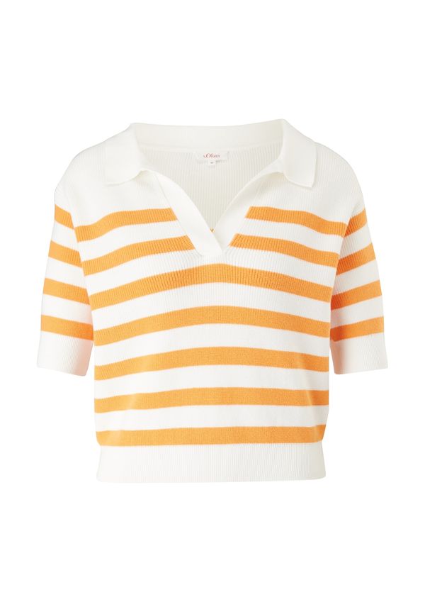 s.Oliver s.Oliver Пуловер  оранжево / бяло