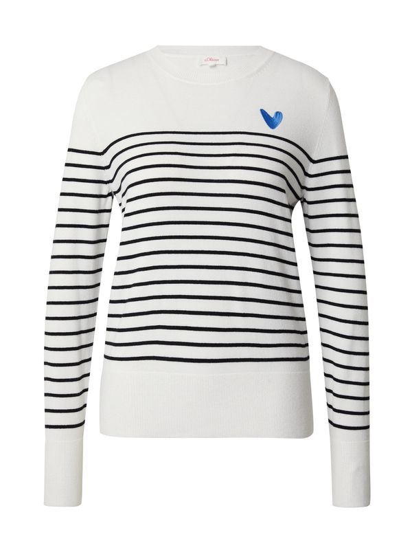 s.Oliver s.Oliver Пуловер  синьо / черно / бяло