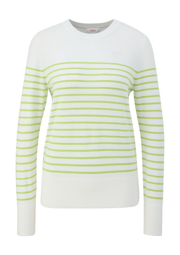 s.Oliver s.Oliver Пуловер  тревнозелено / бяло