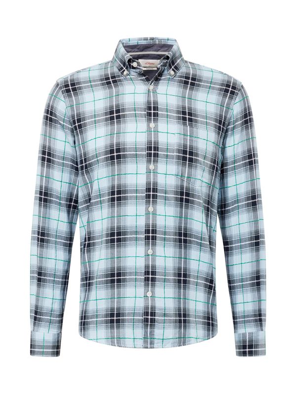 s.Oliver s.Oliver Риза  светлосиньо / зелено / черно / бяло