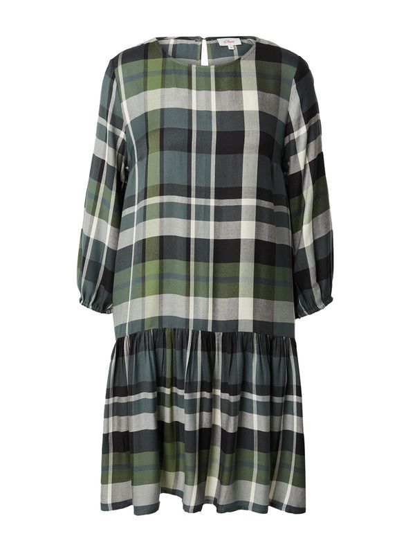 s.Oliver s.Oliver Рокля  зелено / смарагдово зелено / черно / бяло