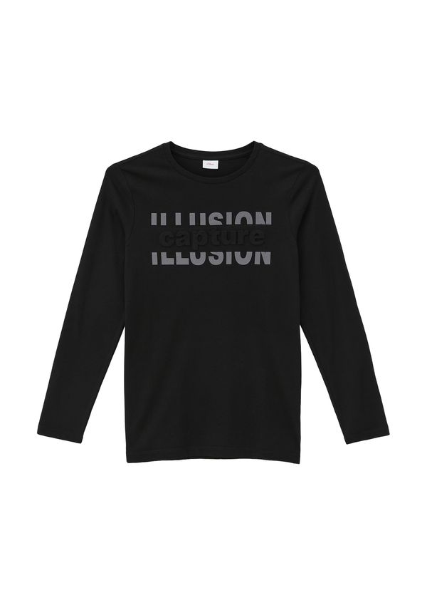 s.Oliver s.Oliver Тениска  антрацитно черно / черно