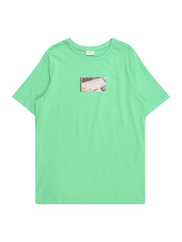 s.Oliver s.Oliver Тениска  бежово / светлозелено / черно / бяло