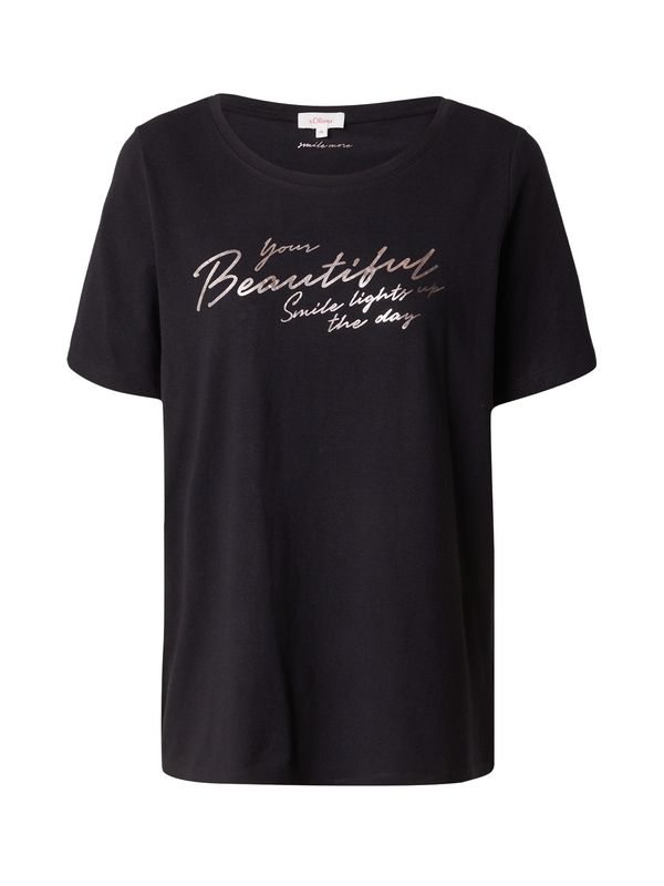 s.Oliver s.Oliver Тениска  черно / сребърно