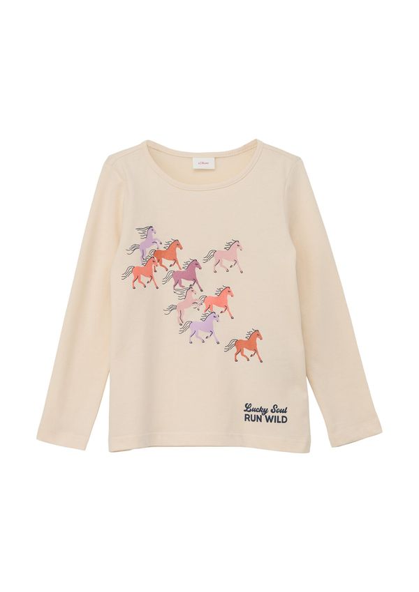 s.Oliver s.Oliver Тениска  цвят "пясък" / пъстро