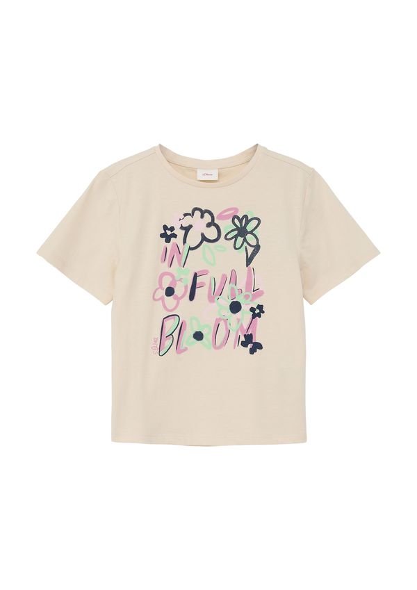 s.Oliver s.Oliver Тениска  цвят "пясък" / светлозелено / светлорозово / черно