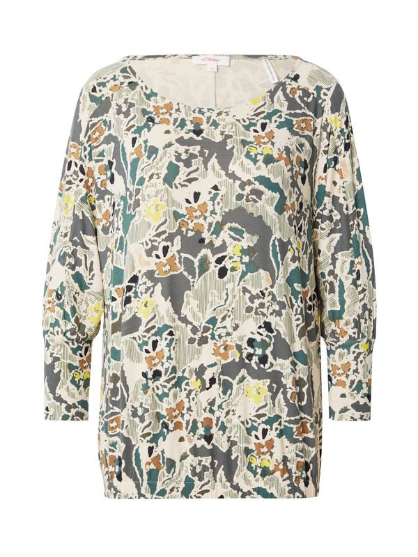 s.Oliver s.Oliver Тениска  екрю / кафяво / сиво / зелено