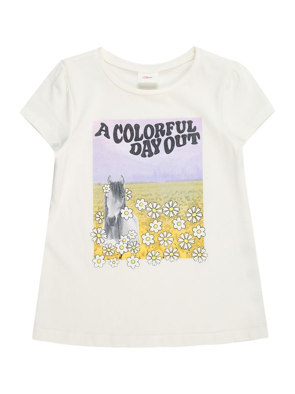 s.Oliver s.Oliver Тениска  екрю / жълто / лавандула / черно