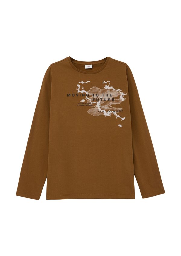 s.Oliver s.Oliver Тениска  кафяво / черно / мръсно бяло