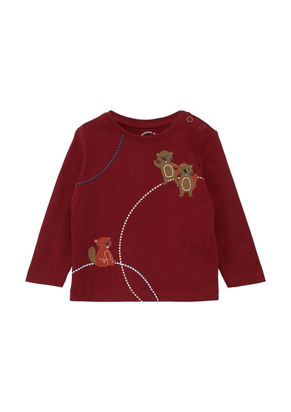 s.Oliver s.Oliver Тениска  кафяво / оранжево / рубинено червено