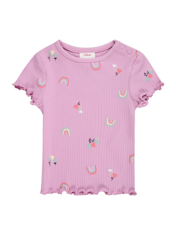 s.Oliver s.Oliver Тениска  мента / лавандула / светлочервено / бял памук