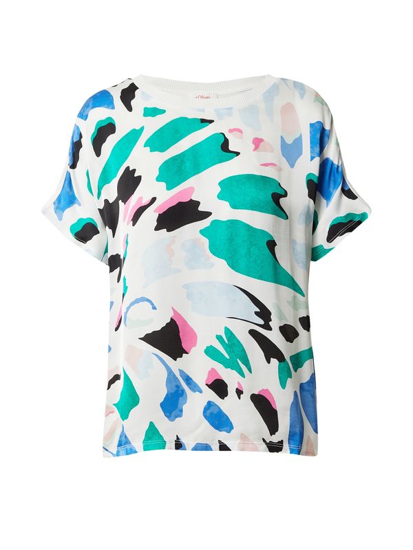 s.Oliver s.Oliver Тениска  нефритено зелено / розово / черно / бяло