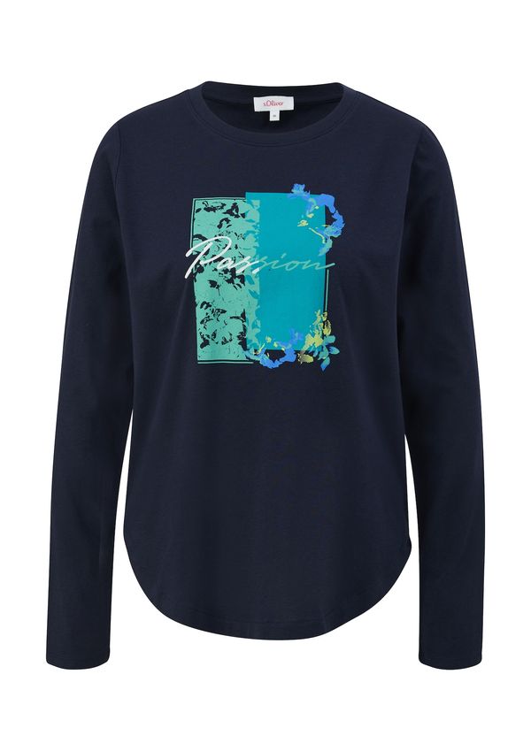 s.Oliver s.Oliver Тениска  нейви синьо / аквамарин / светлозелено / бяло