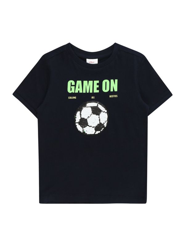 s.Oliver s.Oliver Тениска  нейви синьо / антрацитно черно / светлозелено / бяло