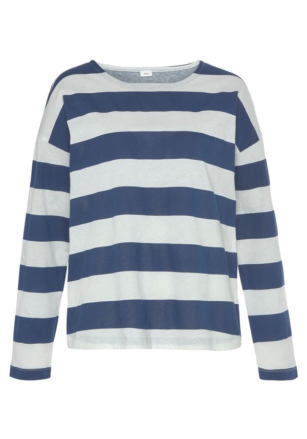 s.Oliver s.Oliver Тениска  нейви синьо / бяло