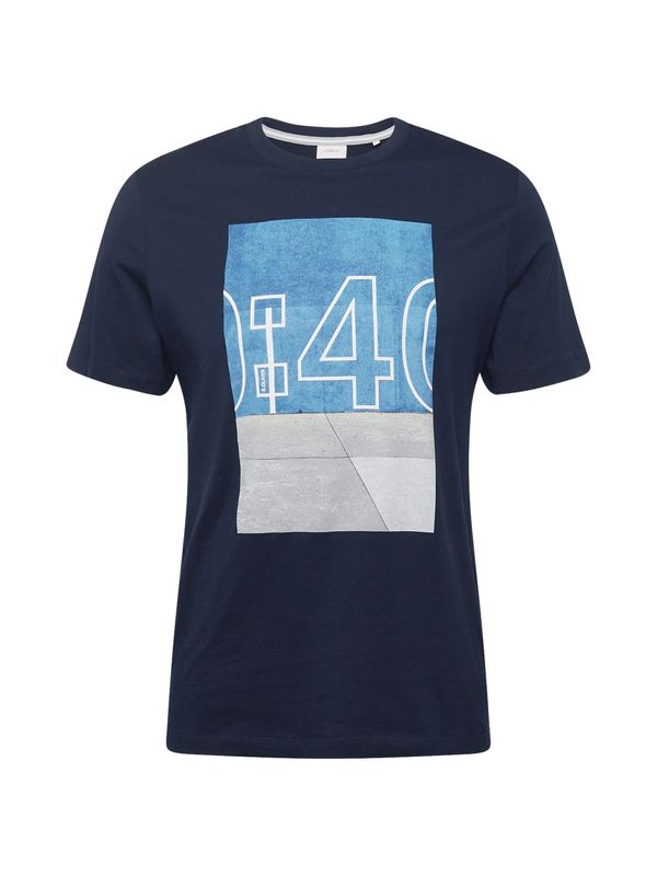 s.Oliver s.Oliver Тениска  нейви синьо / лазурно синьо / сиво / бяло