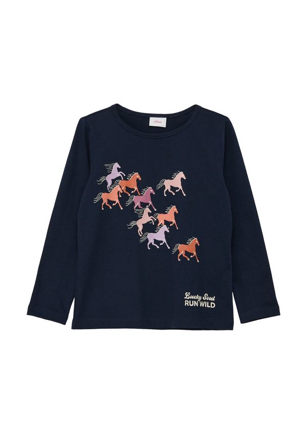 s.Oliver s.Oliver Тениска  нейви синьо / светлолилаво / бледорозово