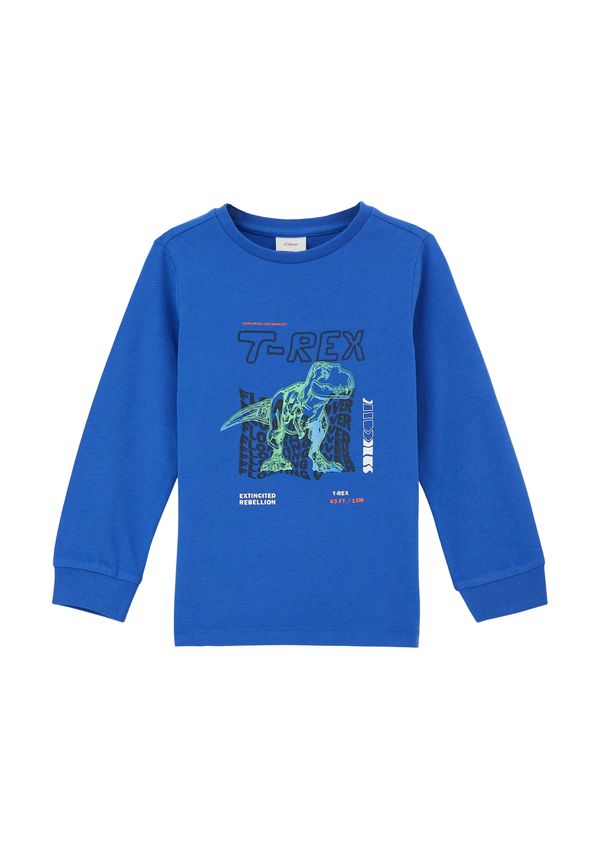 s.Oliver s.Oliver Тениска  нейви синьо / светлозелено / бяло