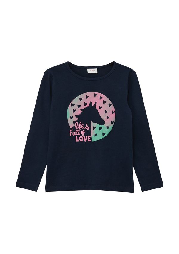 s.Oliver s.Oliver Тениска  нейви синьо / светлозелено / розово