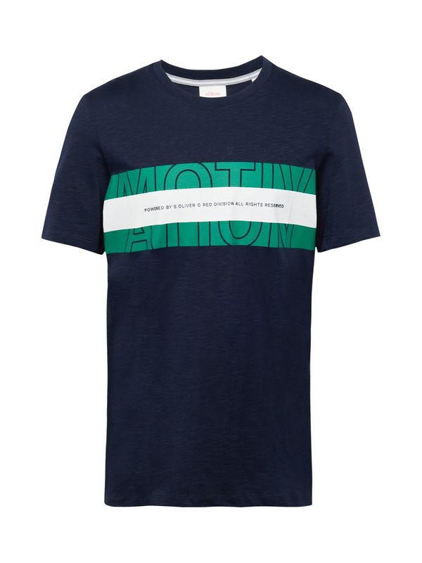 s.Oliver s.Oliver Тениска  нейви синьо / зелено / бяло