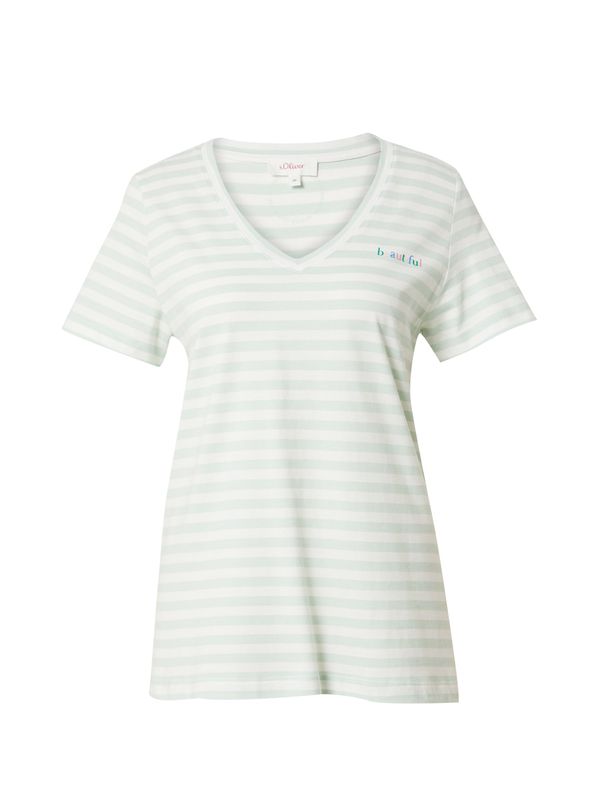 s.Oliver s.Oliver Тениска  пастелно зелено / бяло