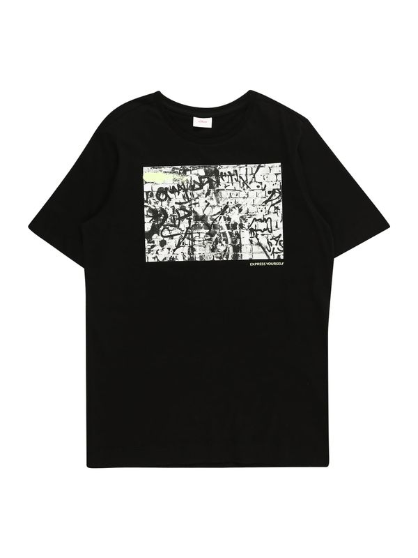 s.Oliver s.Oliver Тениска  пастелно зелено / светлозелено / черно