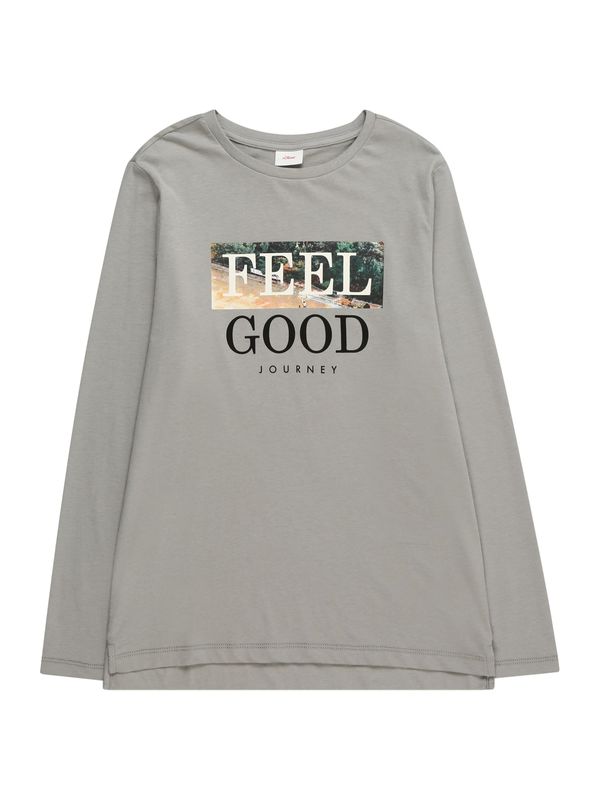 s.Oliver s.Oliver Тениска  сиво / смарагдово зелено / черно / бяло