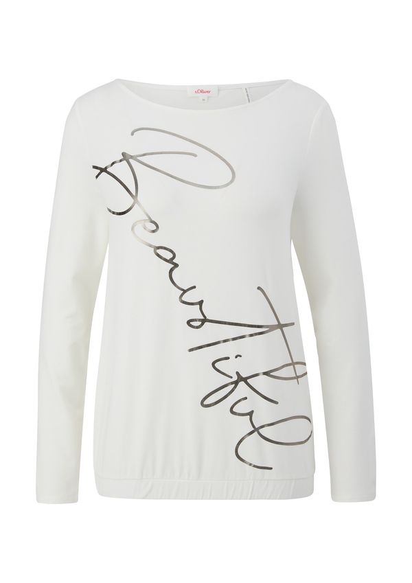 s.Oliver s.Oliver Тениска  сребърно сиво / бяло