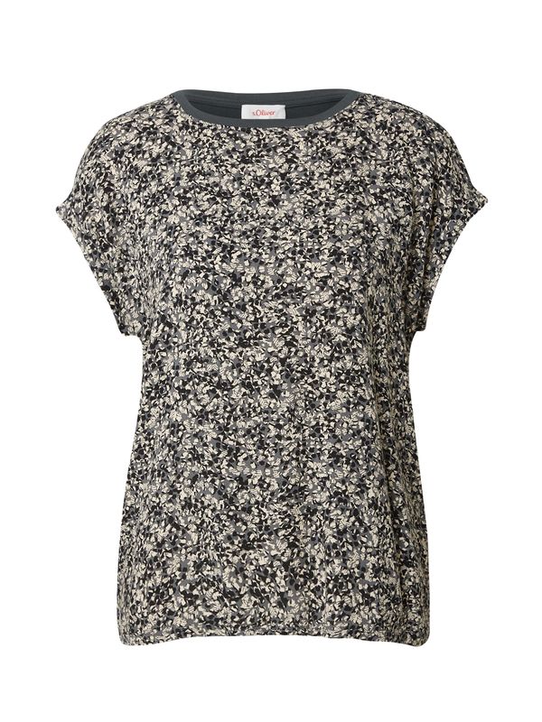 s.Oliver s.Oliver Тениска  светлобежово / смарагдово зелено / черно