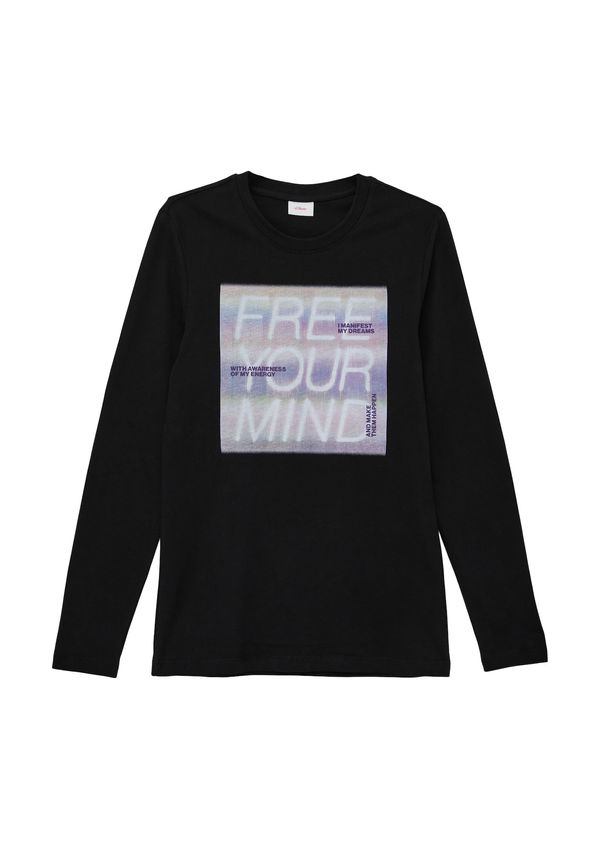 s.Oliver s.Oliver Тениска  светлосиньо / сиво / черно