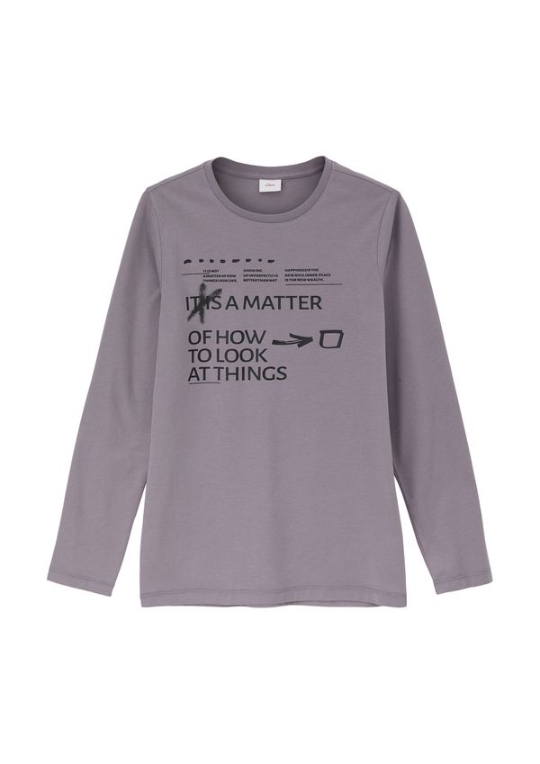 s.Oliver s.Oliver Тениска  таупе сиво / черно