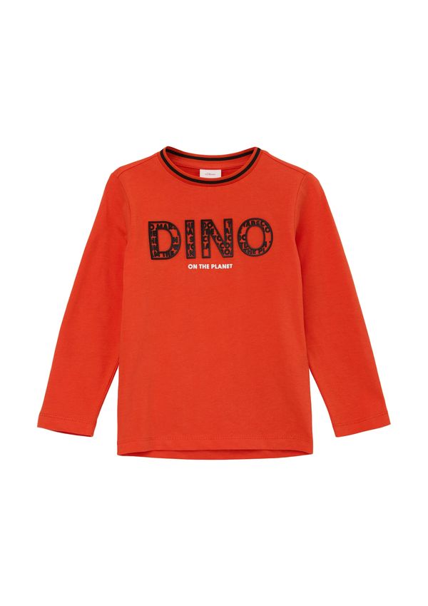 s.Oliver s.Oliver Тениска  тъмнооранжево / черно / бяло