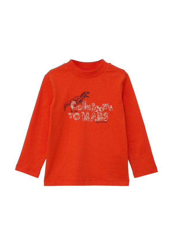 s.Oliver s.Oliver Тениска  тъмнооранжево / черно / мръсно бяло