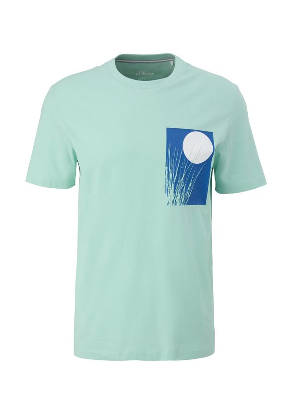 s.Oliver s.Oliver Тениска  тъмносиньо / светлозелено / мръсно бяло