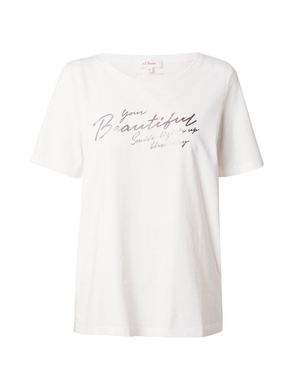 s.Oliver s.Oliver Тениска  тъмносиво / мръсно бяло