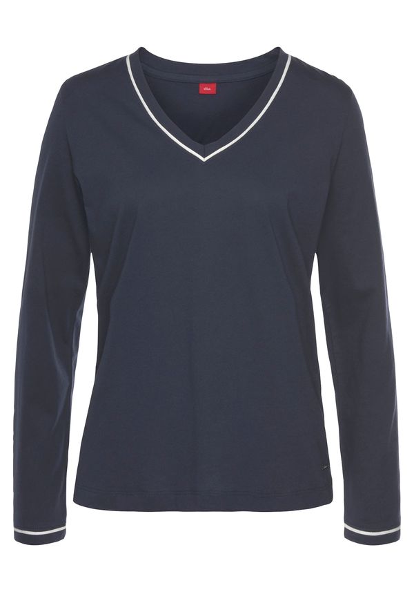 s.Oliver s.Oliver Тениска за спане  тъмносиньо / бяло