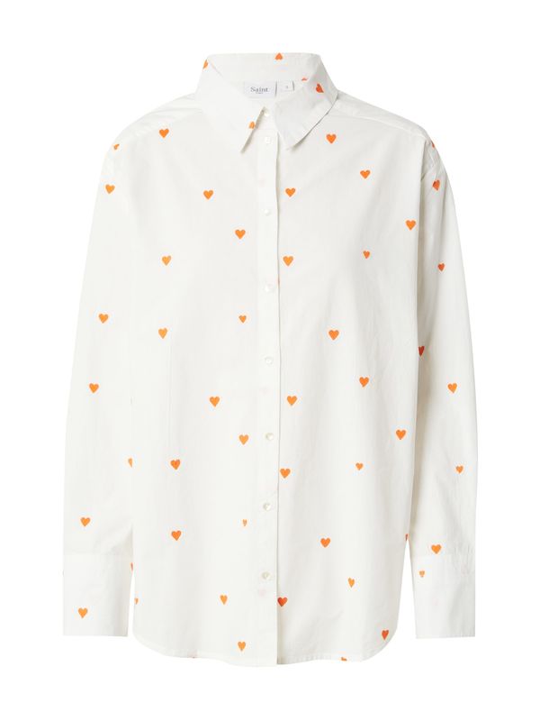 SAINT TROPEZ SAINT TROPEZ Блуза 'Dianne'  оранжево / бяло