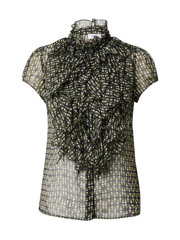 SAINT TROPEZ SAINT TROPEZ Блуза 'Lilja'  светлозелено / светлочервено / черно / естествено бяло